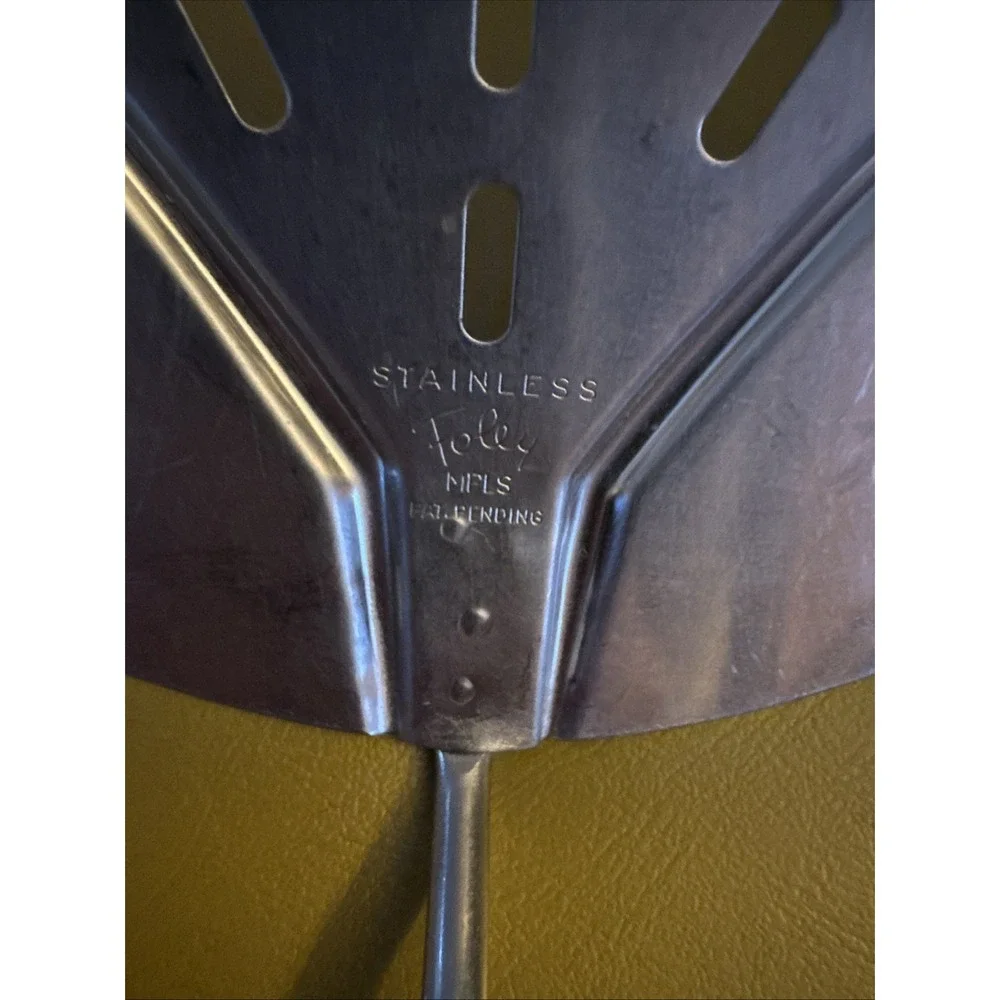 Vintage Stainless Slotted Foley Spatula Large Wide Turner Pancake Flipper Angled